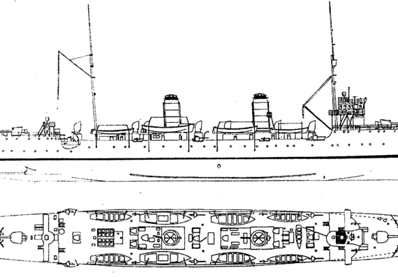 BAP Almirante Grau [Scout Cruiser] - Peru (1907) - drawings, dimensions, pictures